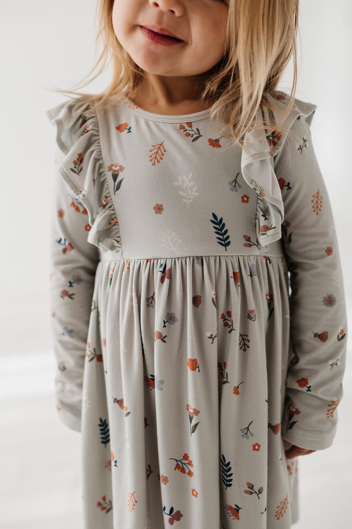 Long Sleeve Ruffle Dress - HoneyBug 