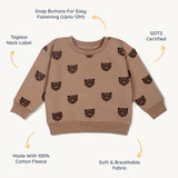 Organic Fleece Sweatshirt - Wild Bear - HoneyBug 