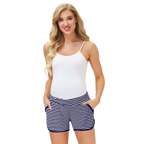 EveryMama EveryWear™️ Maternity Postpartum Shorties - Navy Stripe - HoneyBug 
