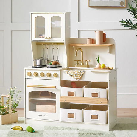 Tiny Land® Serenity Play Kitchen - Cream - HoneyBug 