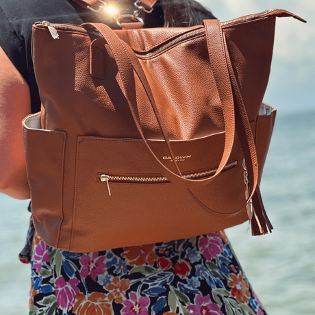 The Lillian Diaper Bag - Cognac