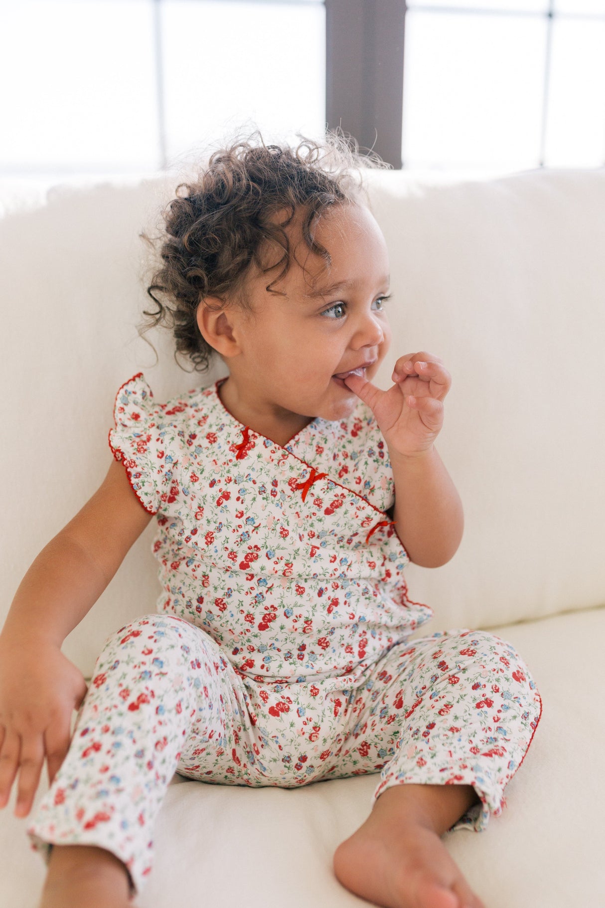 Madison Poppy Floral Romper - HoneyBug 