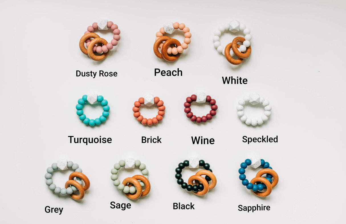 Silicone  Beaded Rattle Rings