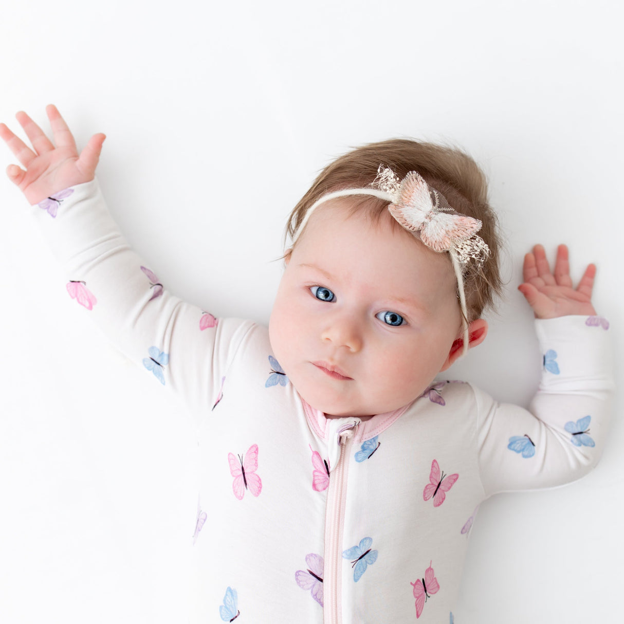 Butterfly Zippered Footie - HoneyBug 