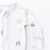 Farm Animals Zippered Footie - HoneyBug 