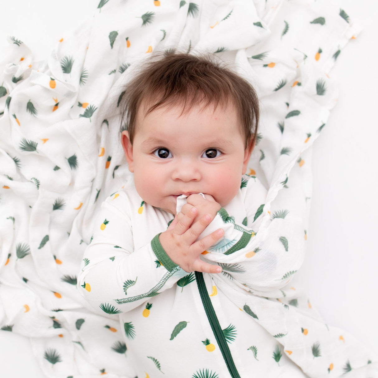 Tropical Palms Swaddle - HoneyBug 