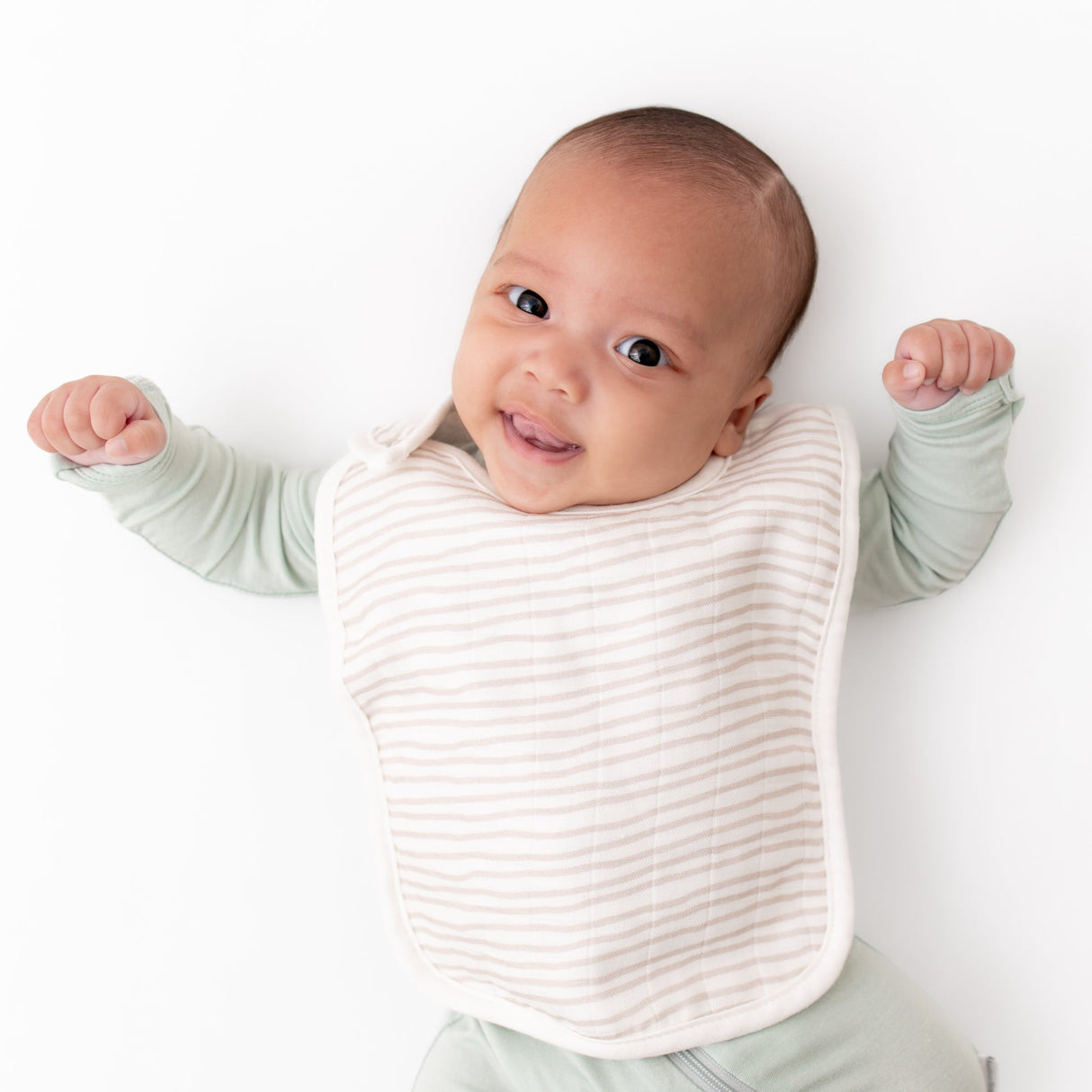 Otter & Taupe Wave Bib Set - HoneyBug 