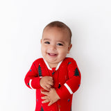 Reindeer Zippered Footie - HoneyBug 