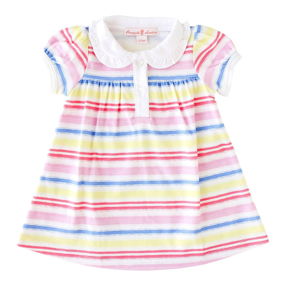 Rainbow Stripe Collared Dress - HoneyBug 