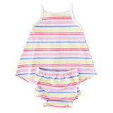 Rainbow Stripe Smocked Tank Dress - HoneyBug 