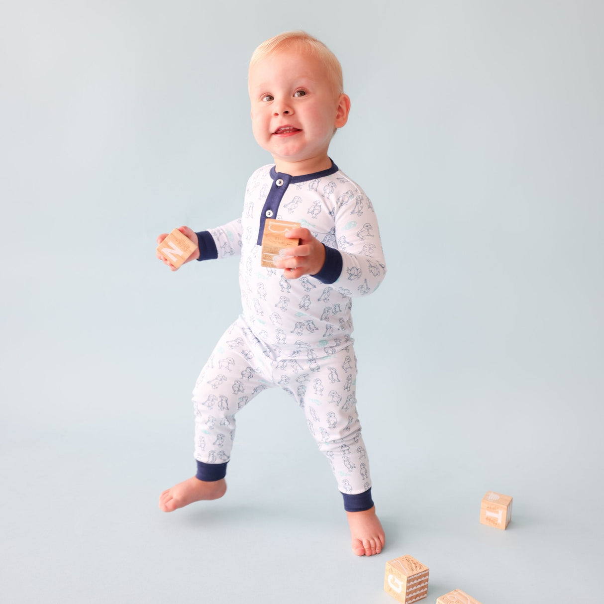 Puffin Print 2-Piece Pajama - HoneyBug 