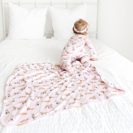 Pink Fox Blanket - HoneyBug 