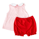 Pink Gingham Strawberry Smocked Bloomer Set - HoneyBug 