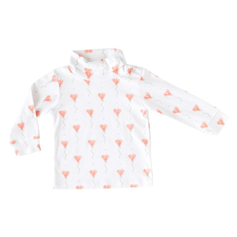 White Heart Balloon Turtleneck - HoneyBug 