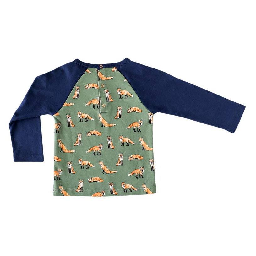 Green Fox Raglan Shirt - HoneyBug 