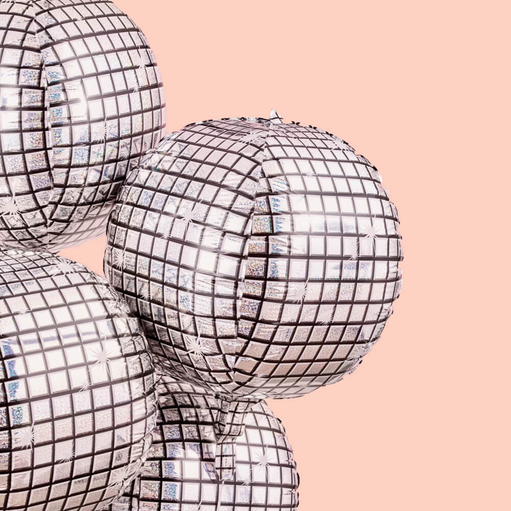 It's Disco, Baby! Balloons - 4 disco ball balloons