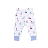 Bubbly Sailboats Blue - Short Sleeve Loungewear Set