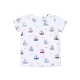 Bubbly Sailboats Pink - Short Sleeve Loungewear Set