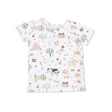 Cute Farm Animals Pink - Short Sleeve Loungewear Set