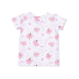 Ribbon Ballerinas - Short Sleeve Loungewear Set