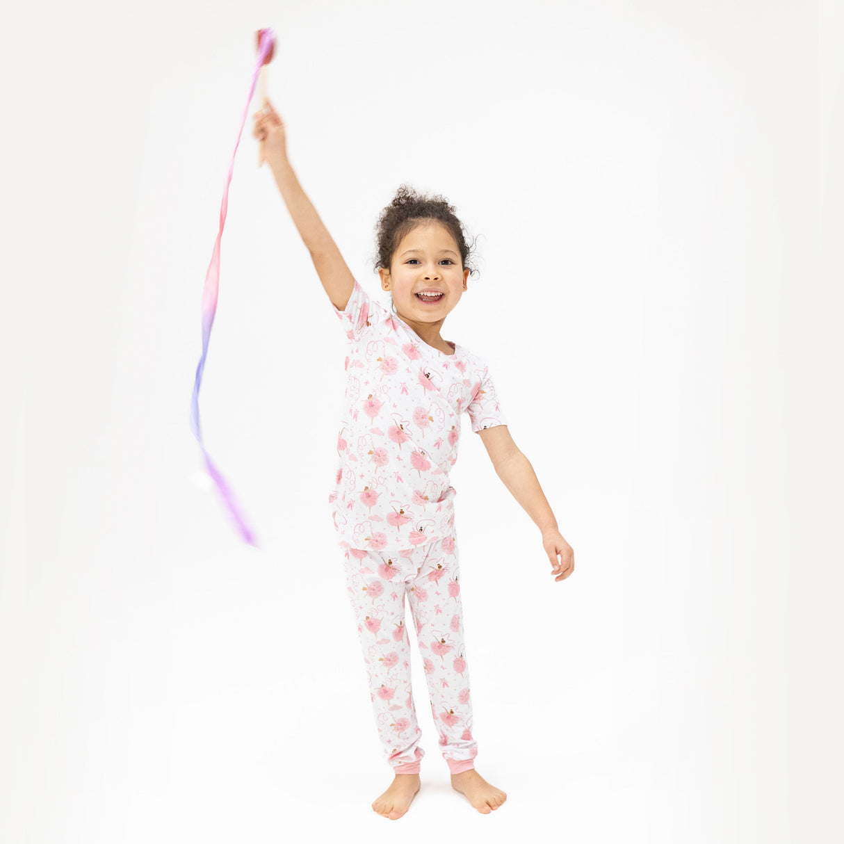 Ribbon Ballerinas - Short Sleeve Loungewear Set