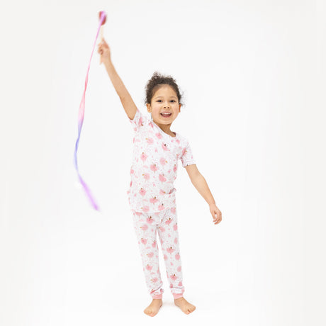Ribbon Ballerinas - Short Sleeve Loungewear Set