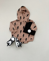 Hooded Bubble Romper  | Mocha Bolts - HoneyBug 