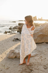 Coastal Floral Organic Cotton Beach Towel