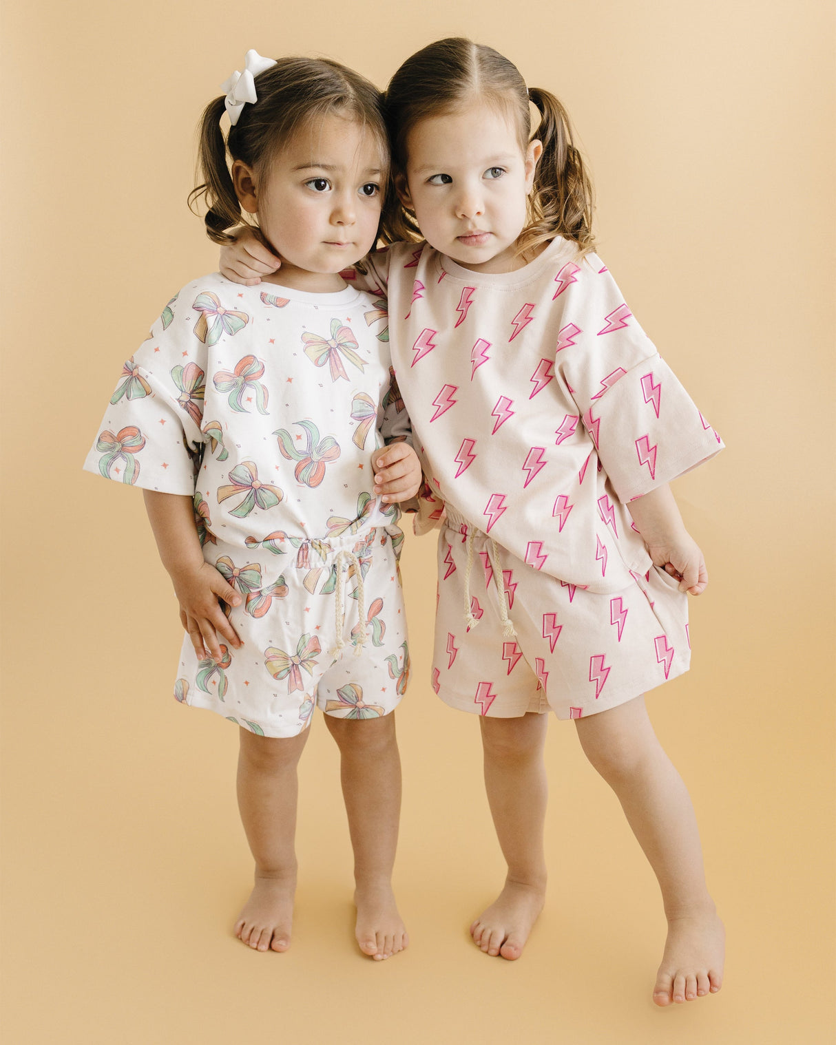 Shorts Set | Pink Bolts - HoneyBug 