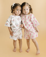 Shorts Set | Pink Bolts - HoneyBug 