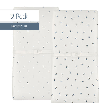 Waterproof Changing Pad Cover | Cradle Sheet Set - Blue Berry - HoneyBug 