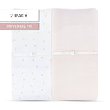 Changing Pad Cover | Cradle Sheet Set - Mauve Tulips & Stripes - HoneyBug 