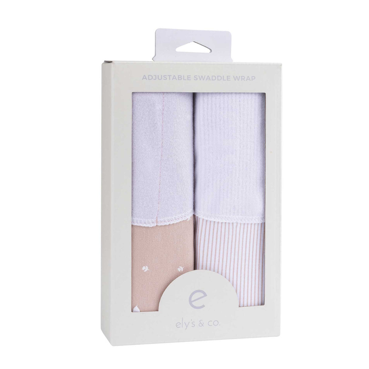 Adjustable Swaddle Blanket - Mauve Tulips & Stripes - HoneyBug 