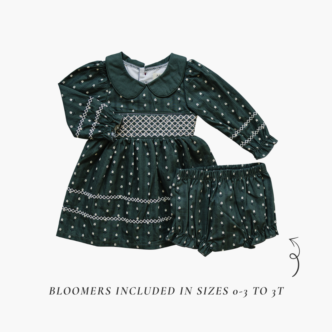 Tulip Smocked Peter Pan Collar Dress - HoneyBug 