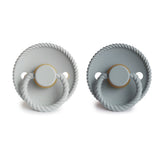 FRIGG Rope Natural Rubber Pacifier 2-Pack - Silver Gray/French Gray - HoneyBug 