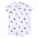 Bubbly Sailboats Blue - Polo Shortie