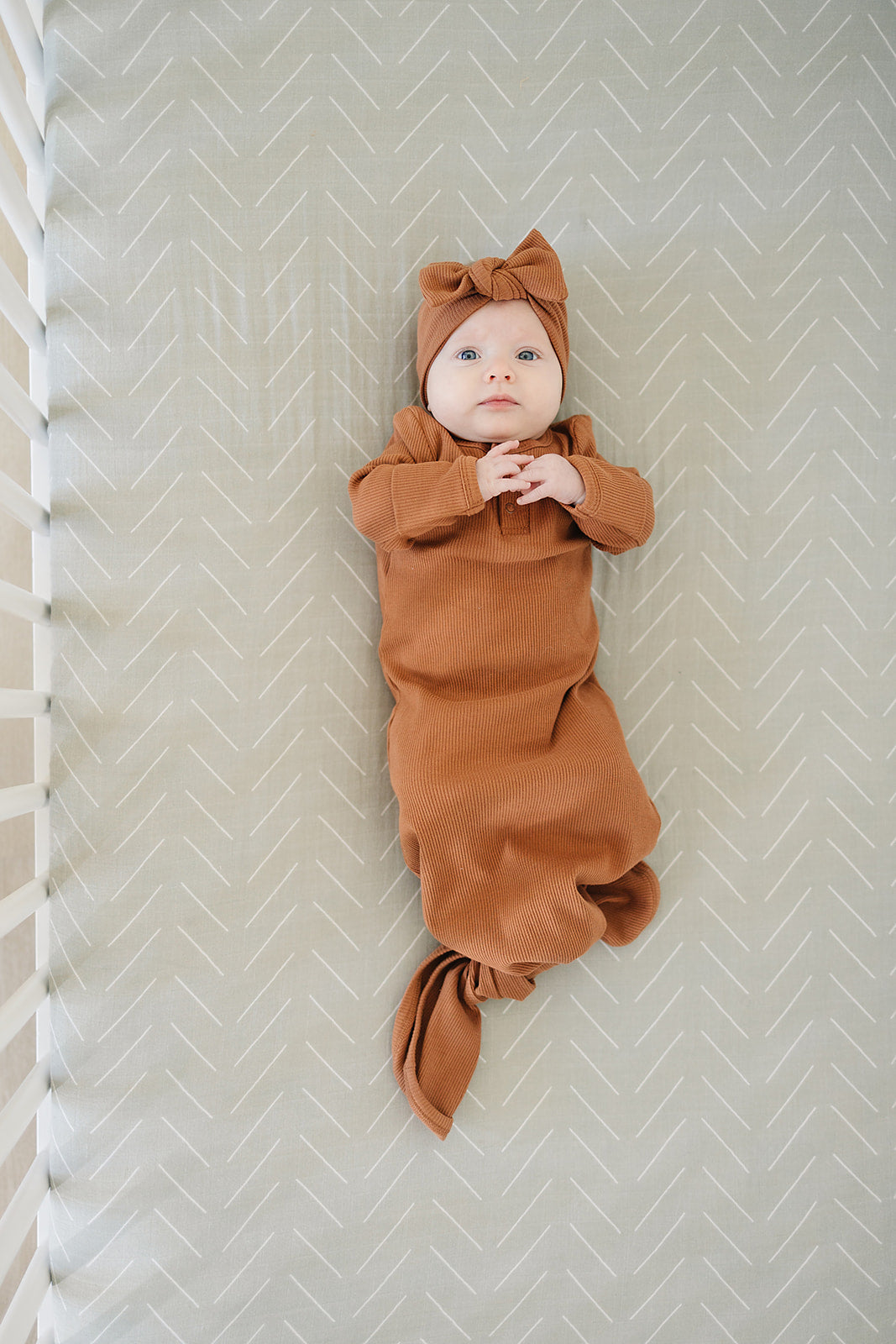 Desert Sage Muslin Crib Sheet - HoneyBug 