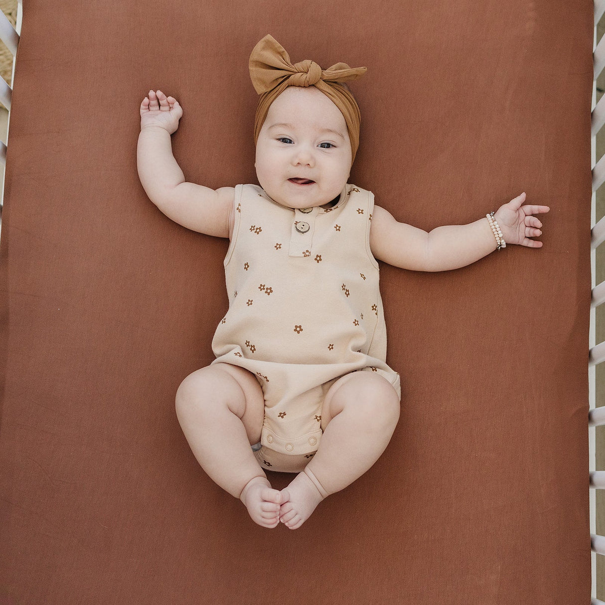 Rust Bamboo Stretch Crib Sheet - HoneyBug 