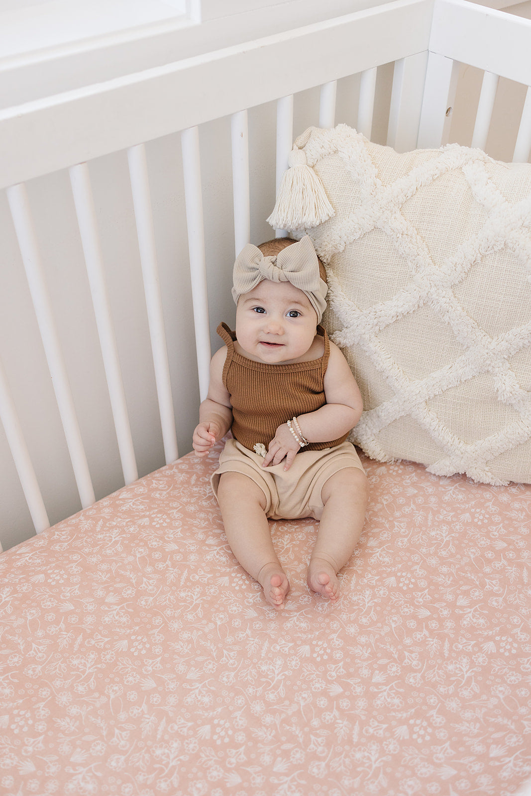Oatmeal Organic Cotton Ribbed Head Wrap - HoneyBug 