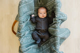Charcoal Organic Cotton Ribbed Zipper - HoneyBug 