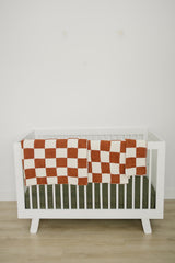 Rust Checkered Plush Blanket - HoneyBug 