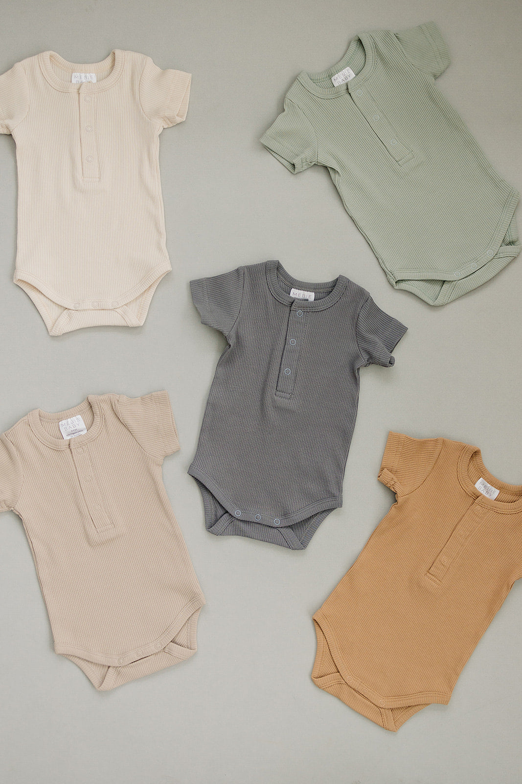 Cafe Organic Cotton Ribbed Snap Bodysuit - HoneyBug 