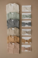 Oatmeal Organic Cotton Ribbed Zipper - HoneyBug 