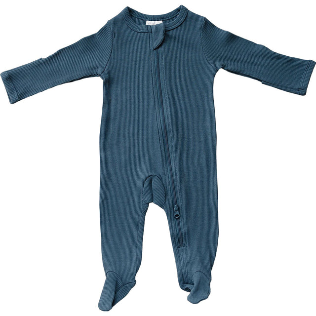Navy Organic Cotton Ribbed Zipper - HoneyBug 