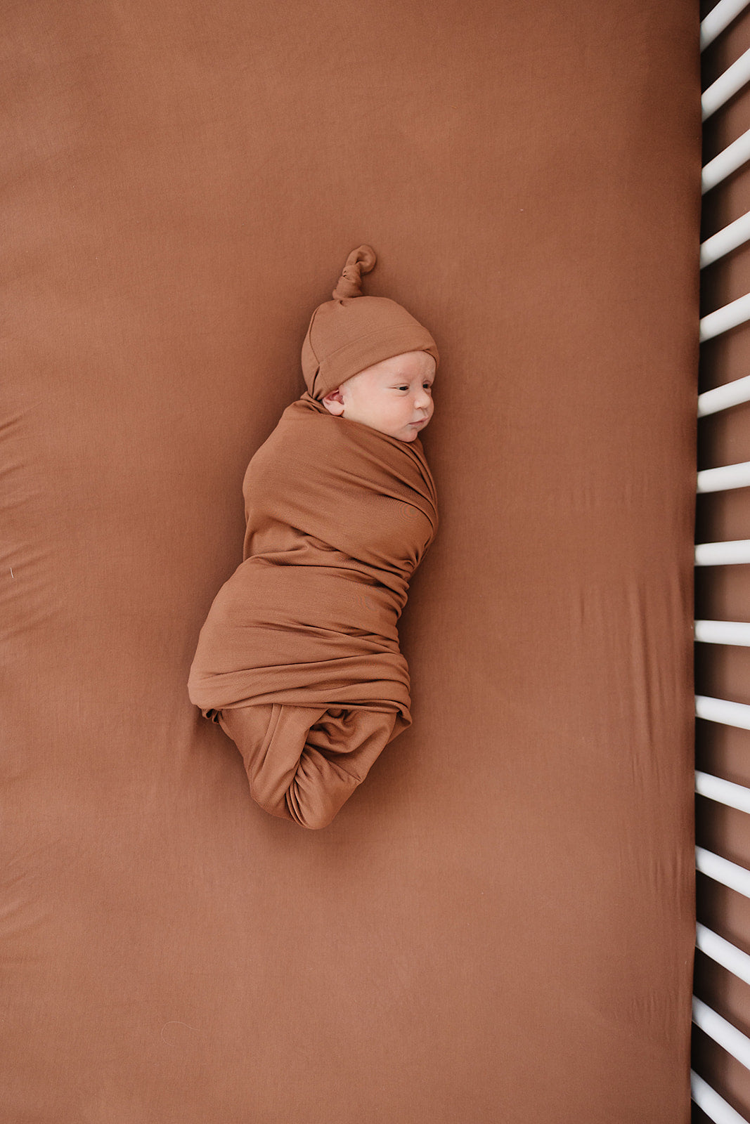 Rust Bamboo Stretch Crib Sheet - HoneyBug 
