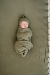 Olive Bamboo Stretch Crib Sheet - HoneyBug 