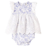 Easter Bunny Toile Lace Skirted Bodysuit