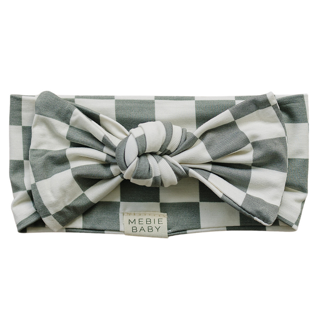 Light Green Checkered Bamboo Head Wrap - HoneyBug 