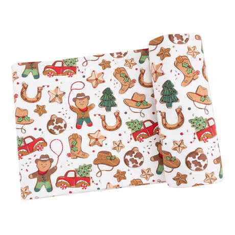 Swaddle Blanket - Cowboy Christmas - HoneyBug 