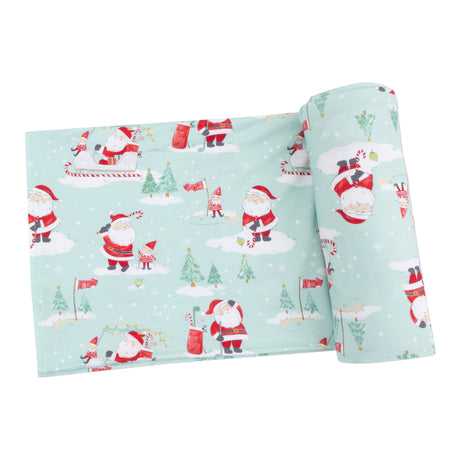 Swaddle Blanket - Golfing Santa and Elves - HoneyBug 